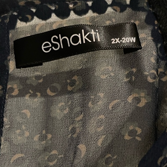 🔥⚫️NEW Eshakti sheer blouse size 2X (fits like an XL). Great detailing! - Picture 7 of 9
